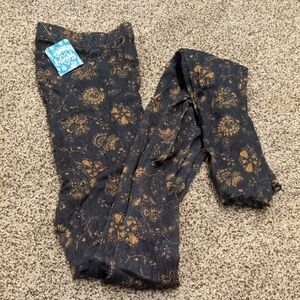 Free People Sheer Lace Floral Footless Tights